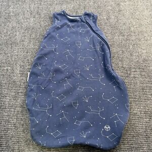 Woolino Ultimate Baby Sleep Bag Sleepsack 0-6 Month Size Side Full Zip Blue